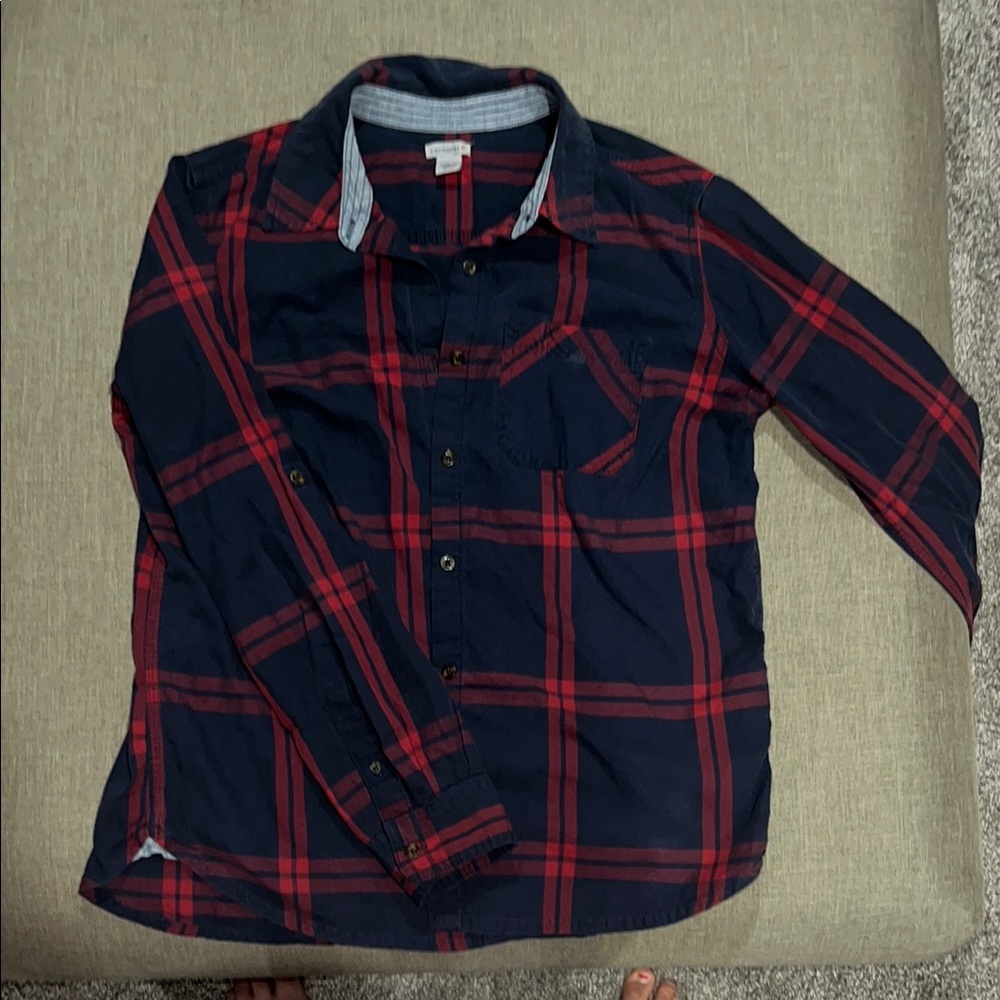 Carhartt Blue and Red Casual Button Down Shirt